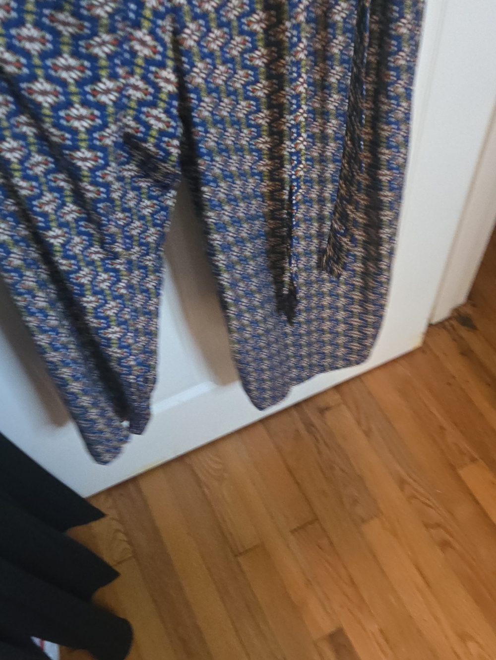 Max Studio Navy and Cream Printed Jumpsuit - Picture 3 of 7